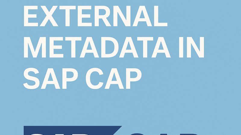 How to Import External Metadata in SAP CAP Easily